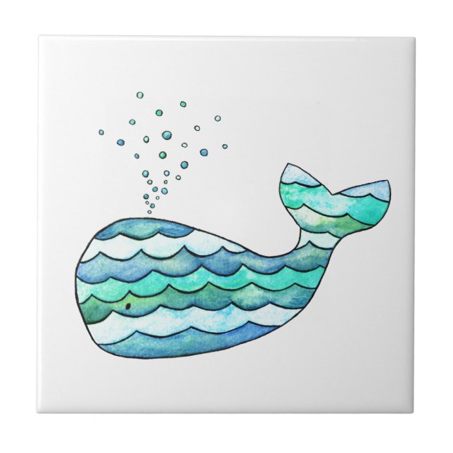 Wavy Whale Tile (Front)