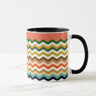 Wavy Zigzag Multicolor Pattern Mug