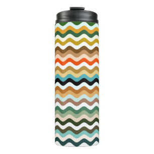 Wavy Zigzag Multicolor Pattern Thermal Tumbler