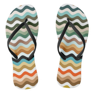 Wavy Zigzag Multicolored Pattern Jandals
