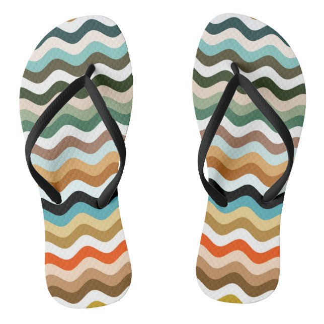 Wavy Zigzag Multicolored Pattern Jandals (Footbed)