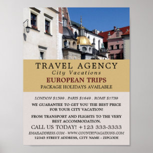 Wawel Cathedral, Kraków, Travel Agency Advertising Poster