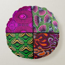 Wax African Round Cushions