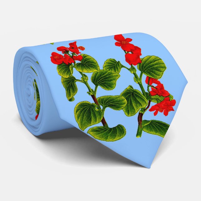 wax begonia print tie (Rolled)