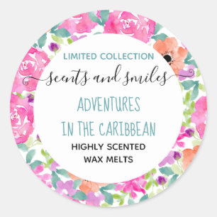 Wax Melt Collection Pretty Floral Large Product Classic Round Sticker