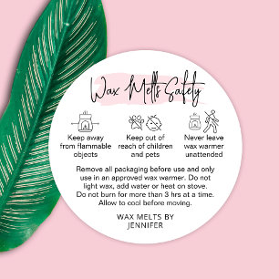 Wax Melt Warning Label Feminine Safety Sticker