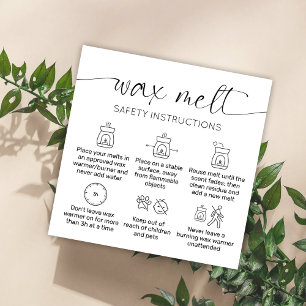 Wax Melts Care Thank You Card Elegant Script Black