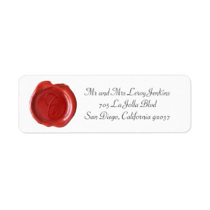 Wax Monogram Address Labels - Script C
