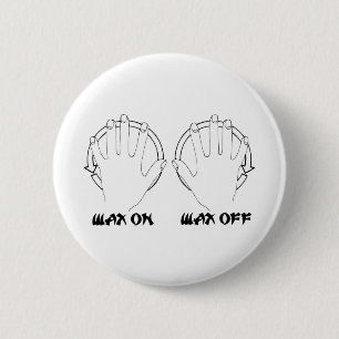 wax on karate 6 cm round badge