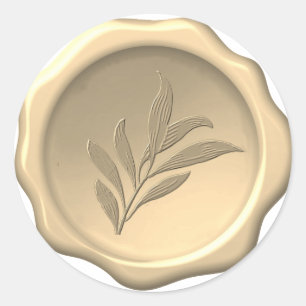 Wax Seal Embossed Leaves  Botanical Foliage Golden