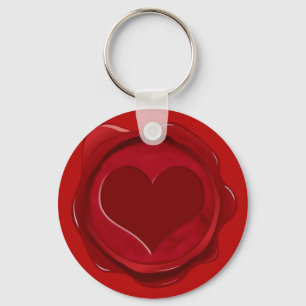 WAX SEAL HEART KEY RING
