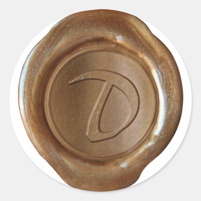 Wax Seal Monogram - Copper - Artistic D - (Front)