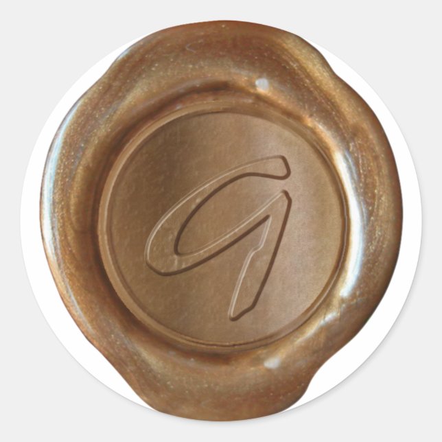 Wax Seal Monogram - Copper - Artistic G - (Front)