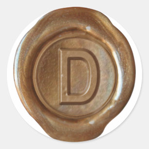 Wax Seal Monogram - Copper - Bold D -
