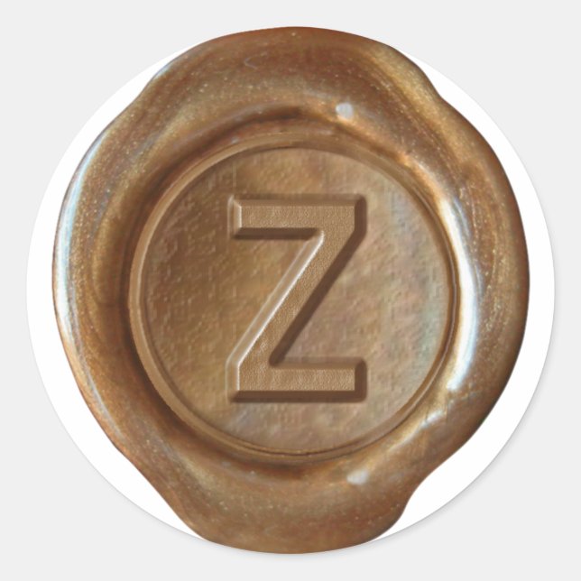 Wax Seal Monogram - Copper - Bold Z - (Front)