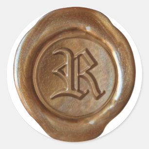Wax Seal Monogram - Copper - Old English R -