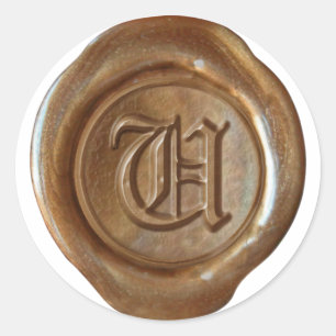 Wax Seal Monogram - Copper - Old English U -