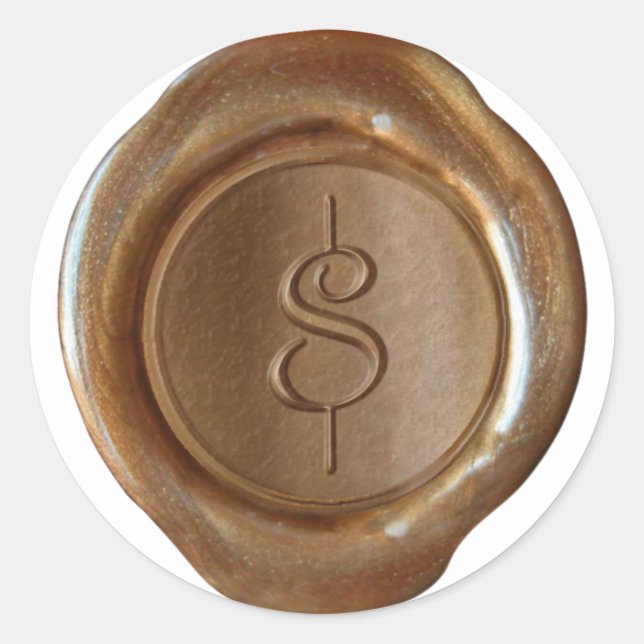 Wax Seal Monogram - Copper - Script $ - (Front)