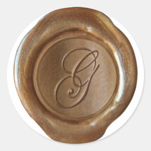 Wax Seal Monogram - Copper - Script G -