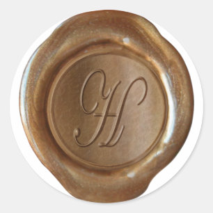 Wax Seal Monogram - Copper - Script H -