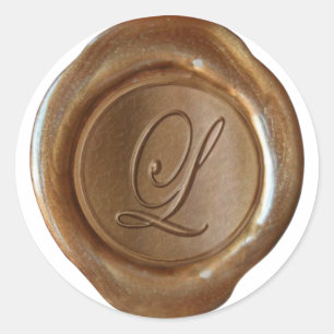 Wax Seal Monogram - Copper - Script L -