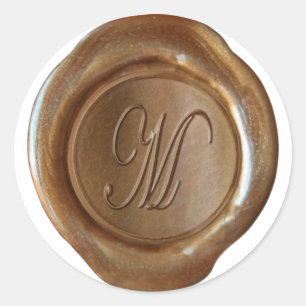 Wax Seal Monogram - Copper - Script M -