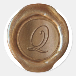 Wax Seal Monogram - Copper - Script Q -