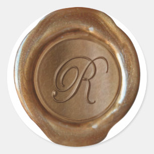 Wax Seal Monogram - Copper - Script R -