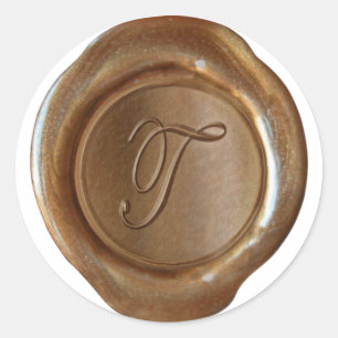 Wax Seal Monogram - Copper - Script T -