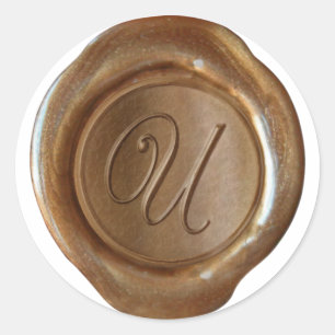 Wax Seal Monogram - Copper - Script U -