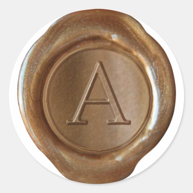Wax Seal Monogram - Copper - Serif A - (Front)