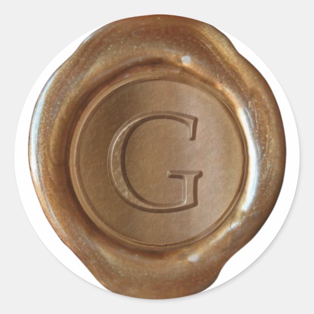 Wax Seal Monogram - Copper - Serif G - (Front)
