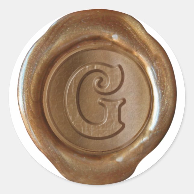 Wax Seal Monogram - Copper - Victorian G - (Front)