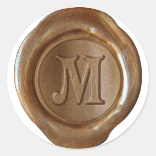 Wax Seal Monogram - Copper - Victorian M -