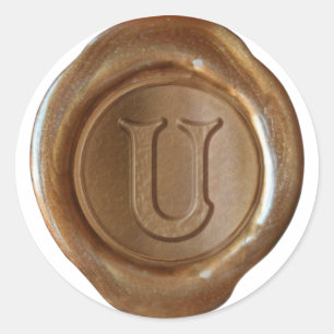 Wax Seal Monogram - Copper - Victorian U -