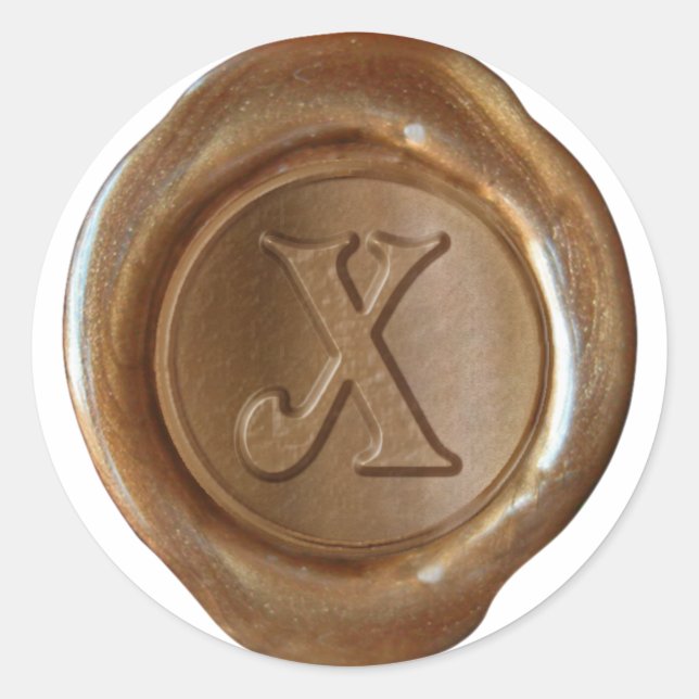 Wax Seal Monogram - Copper - Victorian X - (Front)