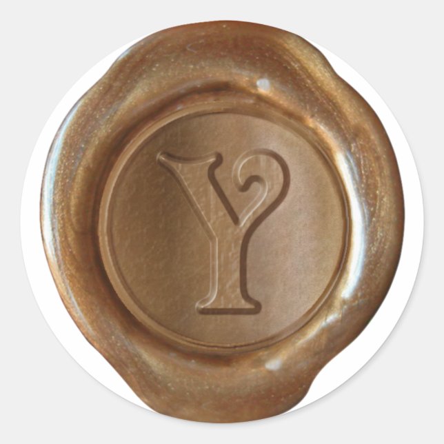 Wax Seal Monogram - Copper - Victorian Y - (Front)
