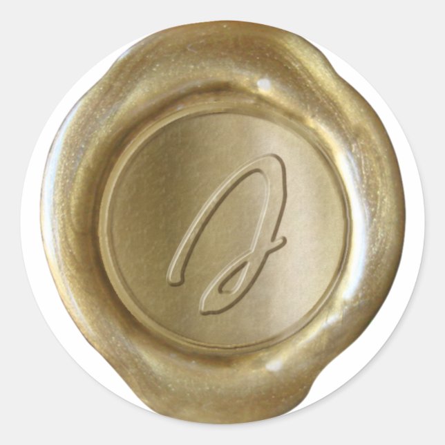Wax Seal Monogram - Gold - Artistic Style J - (Front)