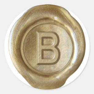 Wax Seal Monogram - Gold - Bold B -