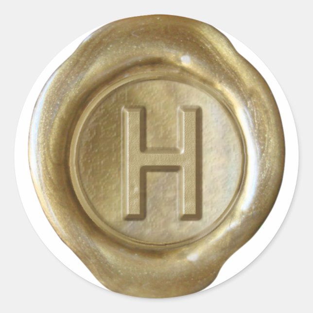 Wax Seal Monogram - Gold - Bold H - (Front)