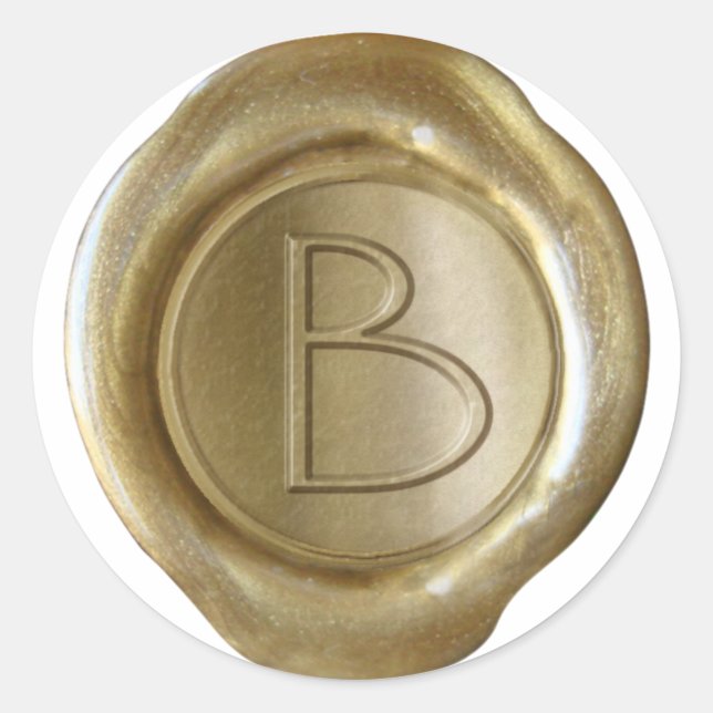 Wax Seal Monogram - Gold - ModernSlim B - (Front)