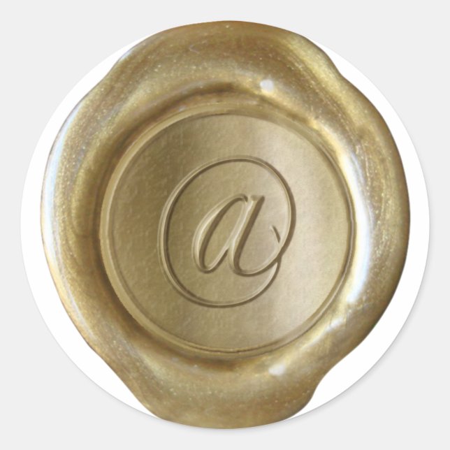 Wax Seal Monogram - Gold - Script @ - (Front)