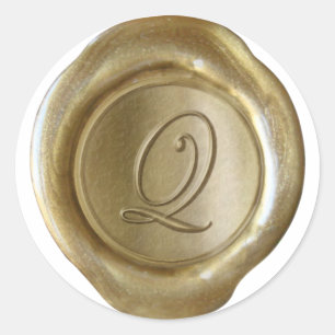 Wax Seal Monogram - Gold - Script Q -