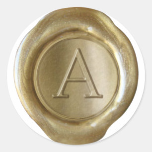 Wax Seal Monogram - Gold - Serif A -
