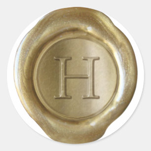 Wax Seal Monogram - Gold - Serif H -