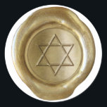 Wax Seal Monogram - Gold - Star Of David -<br><div class="desc">Hand crafted wax seal monogram sticker
     - Star Of David 
     - Custom style
     - Gold
 
Until Zazzle creates an option to print stickers on transparency,  select your own background colour that best suits your needs. OR...  get creative with some scissors.</div>