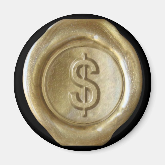 Wax Seal Monogram Magnet - Gold - Bold Style- (Front)