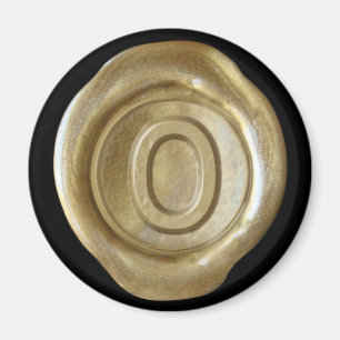 Wax Seal Monogram Magnet - Gold - Bold Style -