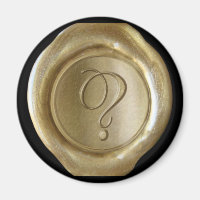 Wax Seal Monogram Magnet - Gold - Script Style -