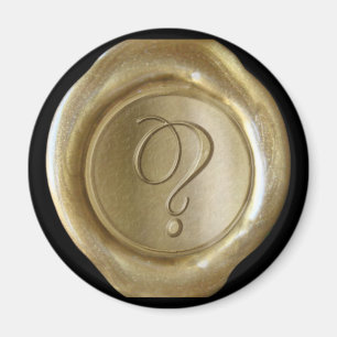 Wax Seal Monogram Magnet - Gold - Script Style -